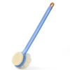 Shower Body Brush,Soft Bristles and Beautiful Pumpkin Loofah 14” Long Handle Back Scrubber Bath Mesh Sponge for Skin Exfoliating Bath,Massage Bristles Suitable for Wet or Dry,Men and Women (Blue)