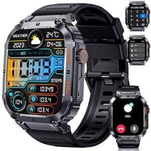 Smart Watch – 2 inch Rugged Smart Watch for Android Phones, 100M Waterproof, Bluetooth Call, 100+ Sports Modes, Ultra Long Battery Life