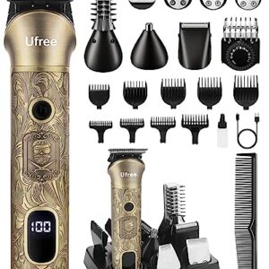 Ufree Beard Trimmer for Men, Electric Razor Shavers, Cordless Hair Clippers, Shaving Kit for Mustache, Body, Nose, Ear and Face,7 in 1 Beard Grooming Kit, Birthday Gifts for Men Father Dad