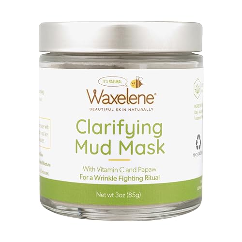Waxelene Clarifying Mud Mask Dry Blend – Wrinkle Fighting Ritual Cleans Pores Hydrates Nourishes Skin Vitamin C Papaw Bentonite French Green Clay