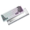 YUNZII AL68 Wireless Mechanical Keyboard,Full Aluminum CNC,60% Layout with Knob, QMK/VIA Software,Gasket Mounted,Hot Swappable,RGB Backlit,BT/2.4G/USB-C for Mac/Win (Silver, Cocoa Cream V2)