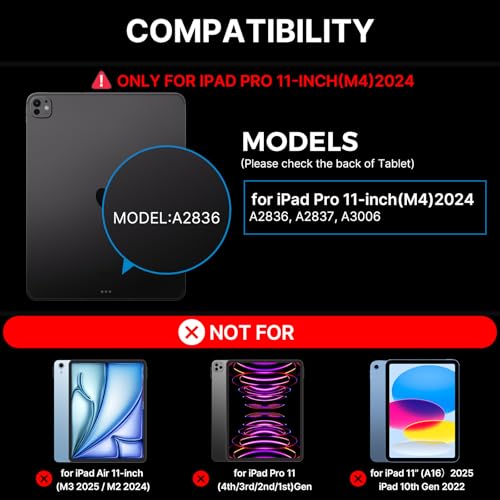 typecase Edge Keyboard Case for iPad Pro 11-inch (M4) 2024,Magic Keyboard with 11 Colors Backlight for iPad Pro 11,Keyboard Case with Pencil Holder,Multi-Touch Trackpad, Easy-Set Magnetic Stand,Black - Image 3