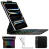 typecase Edge Keyboard Case for iPad Pro 11-inch (M4) 2024,Magic Keyboard with 11 Colors Backlight for iPad Pro 11,Keyboard Case with Pencil Holder,Multi-Touch Trackpad, Easy-Set Magnetic Stand,Black