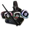 100 Pack Silent Disco LED Headphone Package (100 RF Headphones / 3 Transmitters)