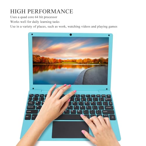10.1 Inch Laptop, Quad Core Processor, Ultra Slim Design Wire less Fidelity USB Port Laptop, Type C Charging, for Working, Watching Videos Gaming (Blue #16) - Image 4