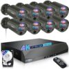 【2-Way Audio & 4K Ultra HD】 Outdoor Wired Security Camera System, Home POE Video Surveillance Cameras Systems, Surveillance DVR Kits