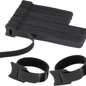 200 PCS Cord Organizer for Cable Management, Reusable Cable Ties for Cord, Wire Wrap, Appliances, Straps, Charger, Computer, PC, Electronics, 100 6 inch & 100 4 inch, Black