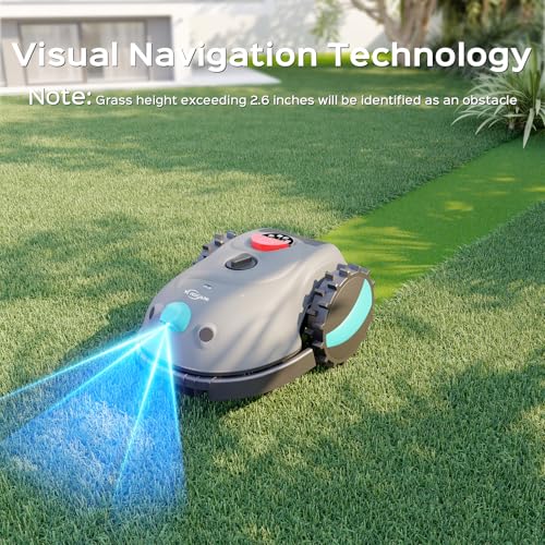 2025 New V100 Robotic Lawn Mower – Visual Navigation, Smart Obstacle Avoidance, Rain Sensor, Spot Spiral Cutting, Adjustable Cutting Height, Low Noise – Ideal for Small Lawns