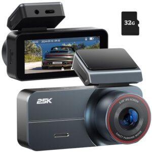 2.5K Dash Cam,Dash Camera for Cars with 32GB Card & 3.39″ IPS Screen – 160° Wide Angle, Loop Recording for Night/Day Security,G-Sensor, Support 256 GB Max