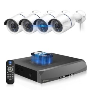 《36 Infrared LED 100ft Super Night Vision》Outdoor CCTV Camera Security System with Audio,5.0MP PoE Wired Cameras,Home Surveillance Video Equipment, Surveillance DVR Kits