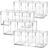 4 Pack Acrylic Pen Pencil Holder – 4 Compartments Clear Pencil Pen Holder Organizer – Makeup Brush Holder Acrylic Pencil Organizer Cup for Office Home Supplies Desk Accessories