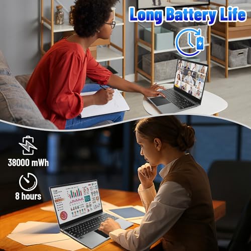 AMIAMO Laptop Computer, 12GB RAM 512GB SSD, Gaming Laptop, Intel Celeron Quad-Core Processors, 15.6" FHD IPS 1920x1080 Screen, WiFi, Bluetooth, Type-C, TF Card, Mini-HDMI, 2MP Webcam. - Image 6