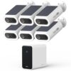 AOSU AI Security Cameras Wireless Outdoor, 6-Cam Kit, 4K Smart Home Security System with HomeCortex, AI Face Recognition & Behavior Detection, 16TB Expandable Local Storage, Integrated Solar Panel
