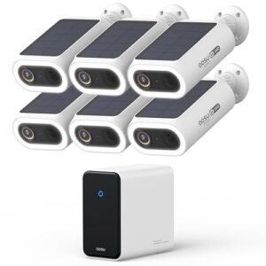 AOSU AI Security Cameras Wireless Outdoor, 6-Cam Kit, 4K Smart Home Security System with HomeCortex, AI Face Recognition & Behavior Detection, 16TB Expandable Local Storage, Integrated Solar Panel