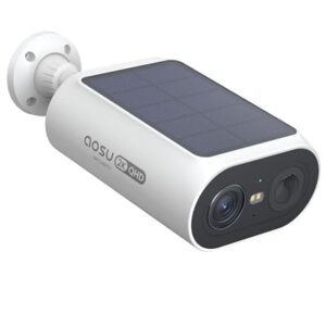 AOSU Solar Security Cameras Wireless Outdoor, 2Mins DIY Installation 2K Color Night Vision Cameras for Home Security, Compatible Homebase Only