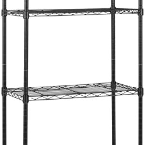Amazon Basics 4-Shelf Steel Wire Storage Rack, Adjustable, Sturdy, Easy Assembly, 13.4 D x 23.2 W x 48 H in, Black