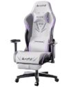 AutoFull C3 Gaming Chair, Ergonomic Wingless Cushion Computer Chair,PU Leather Racing Style Office Chair with Lumbar Support Pillow and Footrest,White