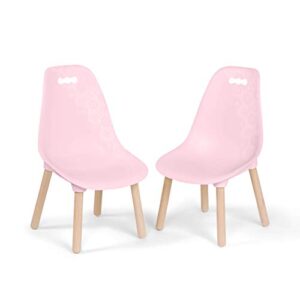 B. toys- B. spaces- Pink Chair Set- Furniture- Trendy Kid-Sized Furniture Set of Two Chairs for Toddlers and Kids- Kid Century Modern- 3 years +