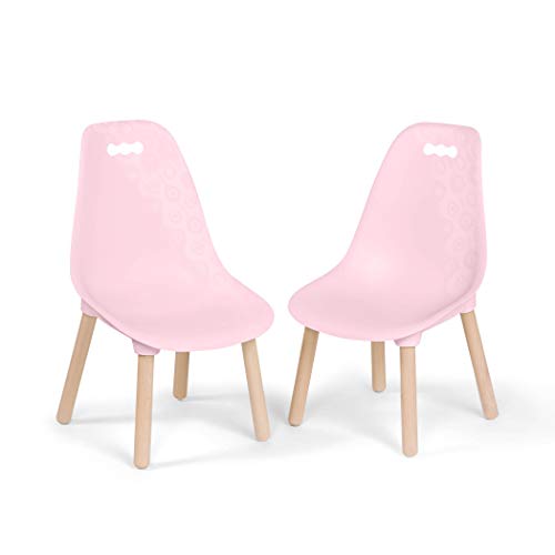 B. toys- B. spaces- Pink Chair Set- Furniture- Trendy Kid-Sized Furniture Set of Two Chairs for Toddlers and Kids- Kid Century Modern- 3 years +