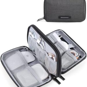 BAGSMART Electronics Organizer Travel Case, Cable Charger Cord Tech Organizer Pouch for Phone Charger Accessories, Black