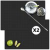 Bar Mat Set (2 Pack, 18″x12″) – Non-Slip Rubber Mats for Countertop, Bartending, Home Bar – Durable, Easy Clean Drip, Spill, Drink Mat – Alternative to Silicone, Coffee Bar Mats