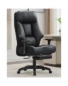 Big and Tall Office Chair 400lbs with Foot Rest, High Back Executive Office Chair with Extra-Thick Spring Cushion, Ergonomic Leather Chairs Black