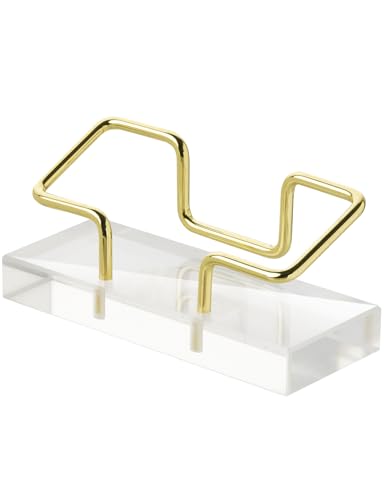 Business Card Holder for Desk, Modern Card Organizers and Office Desk Accessories for Men and Women (Golden) - Image 3