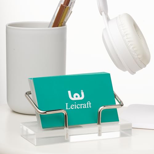 Business Card Holder for Desk, Modern Card Organizers and Office Desk Accessories for Men and Women (Golden) - Image 5