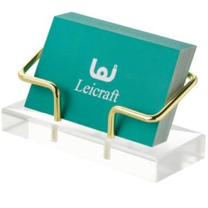 Business Card Holder for Desk, Modern Card Organizers and Office Desk Accessories for Men and Women (Golden)