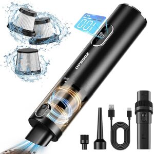 Car Vacuum, Handheld Vacuum Cordless with 14000PA Powerful Suction with LED Light, Air Duster 2-in-1,Low Noise Rechargeable Portable Vacuum Cleaner for Car Home Pet Office