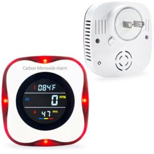 Carbon Monoxide Detector Plug in Wall, WESHLGD 3 in 1 Carbon Monoxide Detectors with Temp/Humidity Sensor, Travel Carbon Monoxide Detector with Color LCD Display, Voice & Light Alarm for Home Hotel RV