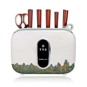 Charmline Smart Cutting Board Set, Chopping Board Self Cleaning Holder with Coded 3pcs Cutting Boards, 4 knives, Scissors and Knife Sharpeners, Smart Appliances gadgets for Kitchen