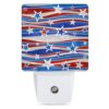 Christmas USA Flag Night Light Plug in Wall Lamp Smart Dusk to Dawn Sensor for Home Decorative, Kids Room Bedroom Bathroom Kitchen Hallway Gifts