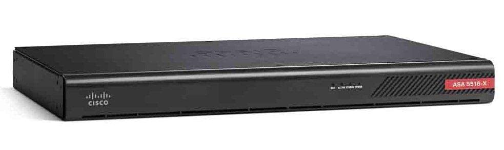Cisco ASA 5516-X hardware firewall 1U 850 Mbit/s ASA 5516-X w/ FirePOWER services, 8GE Data, 1GE Mgmt, 100 GB mSATA SSD, AC, DES (Renewed)