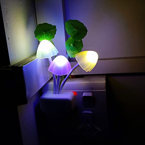 Color Change Led Night Light w/Smart Sensor, Plug-in Night Lights for Kids Adults Cute Mushroom Night Light Lamp Bedroom Home Decor Light Wall Lamps NightLight - Image 5