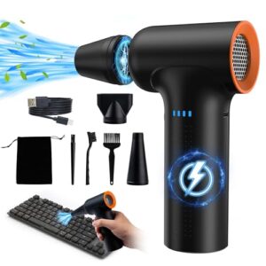 Compressed Air Duster – High Speed 300000RPM Electric Air Duster,120M/S 3 Gear 10000mAh Rechargeable Cordless Air Blower Turbo Fan, Jet Dry Blower for PC Computers Car Electronics