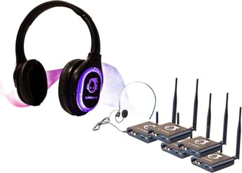 Conference, Expo, & Meetings Bundle – 100 Headphones + 5 Transmitters Silent Disco Bundle (10 CH Ultra)