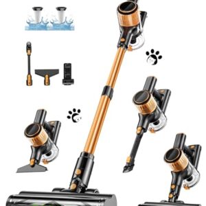 Cordless Vacuum Cleaner, 40Kpa 8 in 1 Powerful Suction Lightweight Stick Vacuum Cleaner for Home, LED Display, 3 Suction Modes, 45Mins Detachable Battery Vacuum for Hard Floor Carpet Pet Hairs