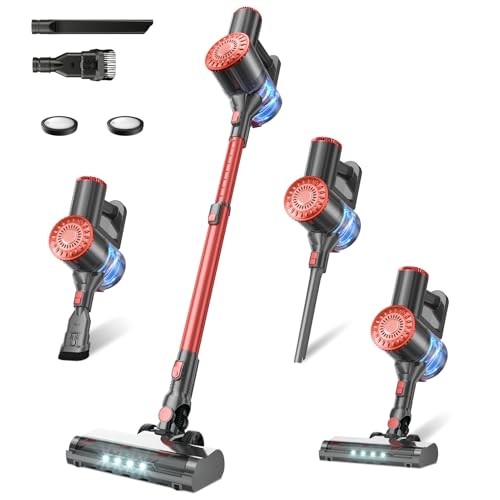 Cordless Vacuum Cleaner with Self-Standing, Powerful Stick Vacuum Cleaners for Home, 8-in-1 Lightweight Rechargeable Vacuum, 7-Layer Filtration,Ideal for Carpet, Pet Hair, Hardwood Floors