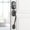 DS10 Keyless Entry Door Locks – Keypad Lock with Handle Set, Fingerprint Deadbolt, Smart Locks for Front Doors, Auto-Lock & One Touch Locking, 2 Keys, Easy Installation