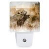Deer Autumn Fall Night Light Plug in Wall Lamp Smart Dusk to Dawn Sensor for Home Decorative, Kids Room Bedroom Bathroom Kitchen Hallway Gifts