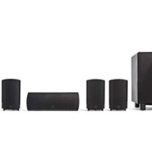 Definitive Technology ProCinema 6D – Compact 5.1 Channel Home Theater Speaker System | 250-Watt Powered Subwoofer Center Channel + 4 Speakers | Sleek Modern Looks Match Any Décor Black
