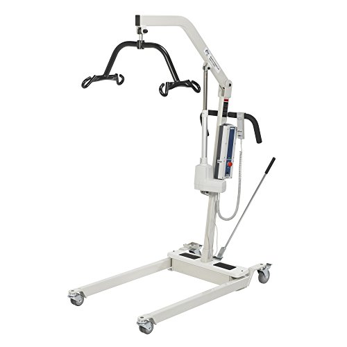 Drive Medical 13244 Medical Bariatric Electric Patient Lift with Rechargeable Battery and Six Point Cradle, White