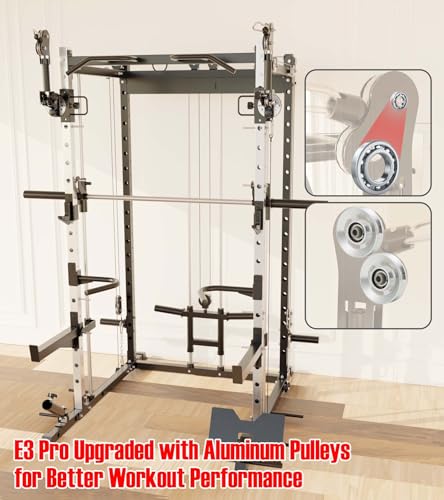 Eonfit E2 Power Rack for Home Gym Power Cage Functional Trainer with Pulley System Cable Crossover LAT Pulldown Fitness Equipment - Image 4