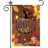 Fall Garden Flag, Hello Fall Flag 12×18 Double Sided, Welcome Fall Pumpkins Gnomes with Autumn Maple Leaves Burlap Vertical Small Yard Flag Seasonal Signs for Home Lawn Outdoor Thanksgiving Décor