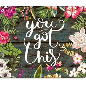Floral Mouse Pad Motiavation Quote You Got This Neoprene Inspirational Quote Mousepad Office Space Decor Home Office Computer Accessories Mousepads Watercolor Vintage Flower Design