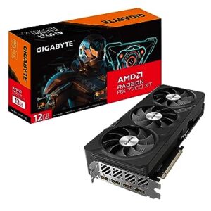 GIGABYTE Radeon RX 7700 XT Gaming OC 12G Graphics Card, 3X WINDFORCE Fans 12GB 192-bit GDDR6, GV-R77XTGAMING OC-12GD Video Card