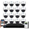 GW Security 32 Channel 12MP 4K @30FPS Face Recognition Human/Car Smart AI Detection PoE Security Camera System with 16 x 12MP (4000x3000P) IP Color Night Vision Waterproof Microphone AI Dome Cameras