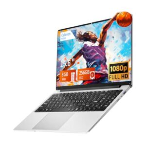Gaming Laptop,15.6 inch Traditional Laptops N4000, Laptop with 8 GB RAM, 256 GB SSD, Slim Light Netbook WiFi5 Mini-HDMI 180 Angle Opening BT5.0, USB3.0, Thin and Light Laptop For Student Business Work