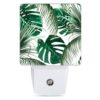 Green Palm Night Light Plug in Wall Lamp Smart Dusk to Dawn Sensor for Home Decorative, Kids Room Bedroom Bathroom Kitchen Hallway Gifts